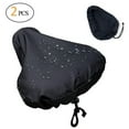 Bike Seat Rain Cover with Drawstring, Rain and Road Bike Lights Front