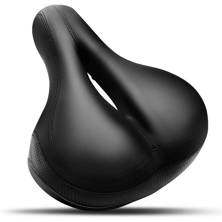 Bike Seat Cushion with Back Support Saddle Cover Exercise Bike Wide Padded  Seat Cycling Riding Accessories for Unisex, Recumbent Bikes Black 16cm 12cm  