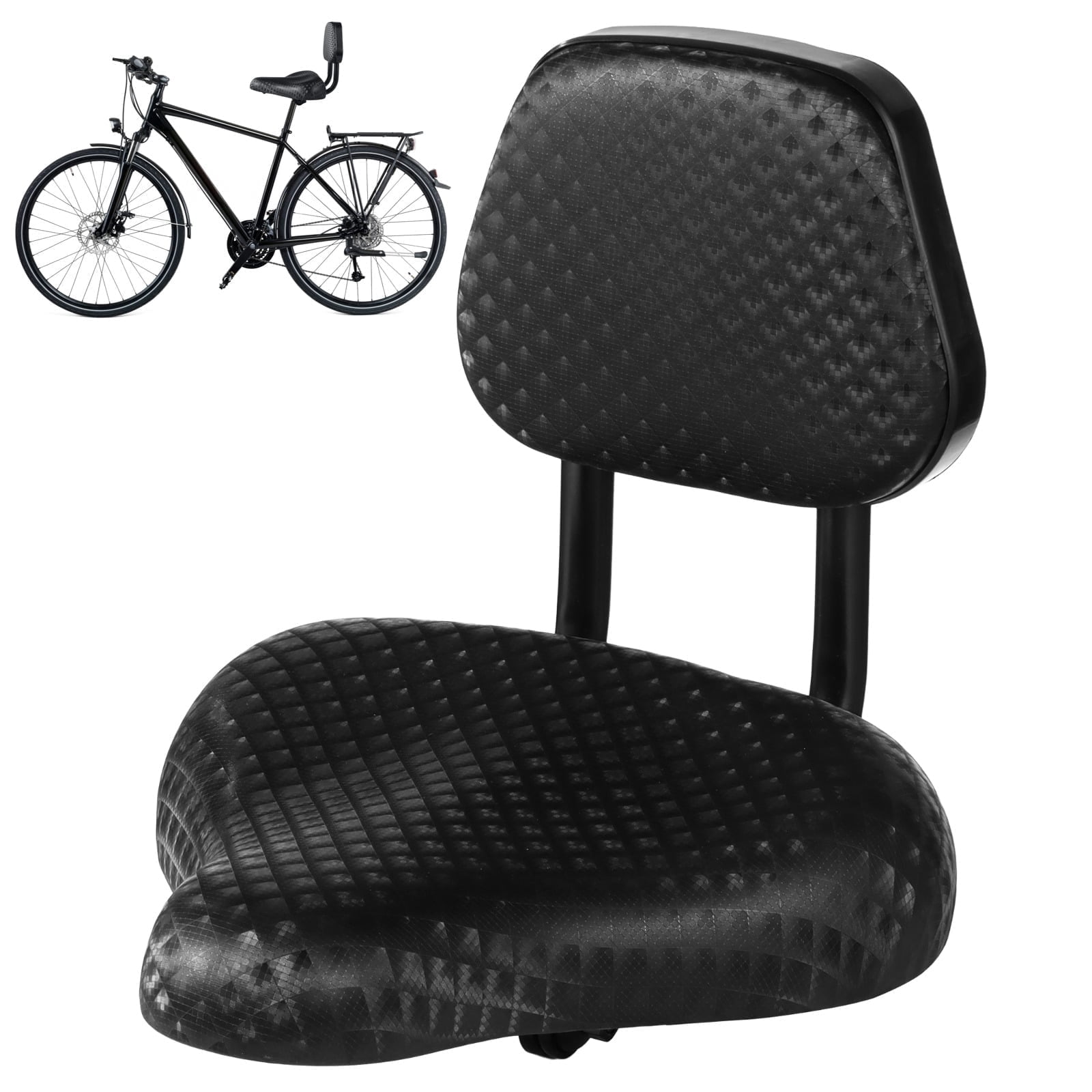 Bike Seat with Adjustable Backrest, Wide Padded Bicycle Saddle with Back Support, PU Cushion Comfort Bike Seat Replaceme