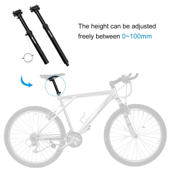 Bike Seatpost,Mountain Bike Seatpost 31.6 Mm Mountain Remote Adjustable Seatpost Dropper Remote Adjustable Bike Seatpost Road 30.9mm Seatpost Mountain Hxber Cable Bike Suspension Xinzy Royhh