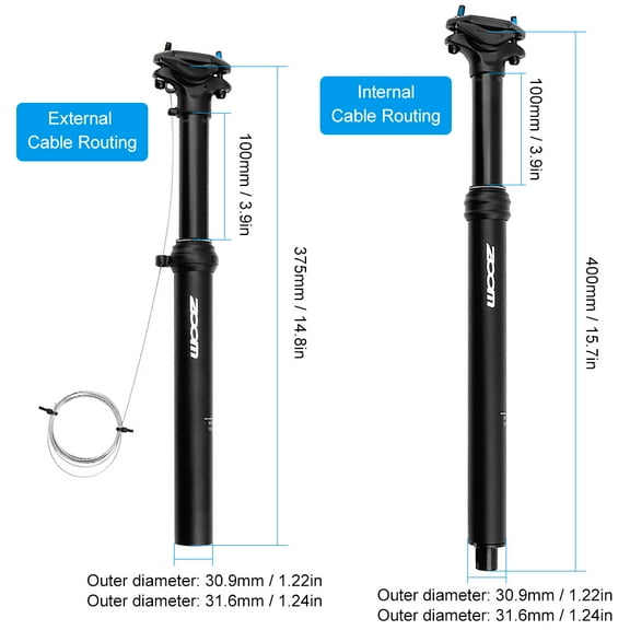 Bike Seatpost,Mountain Bike Seatpost Remote Adjustable Seatpost 31.6 Mm Mountain Xinzy Adjustable Seatpost Tube Bike Seatpost Road Dropper Remote Adjustable Cable Bike Suspension Hxber