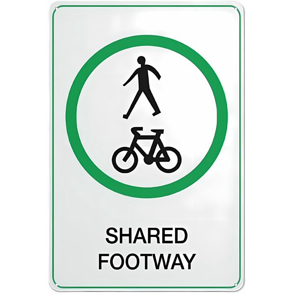 Bike Shared Footpaths 8"x12" Warning Metal Sign, Vintage Wall Decor, Home Farm Bar Coffee Shop Club Decoration, Traffic Sign