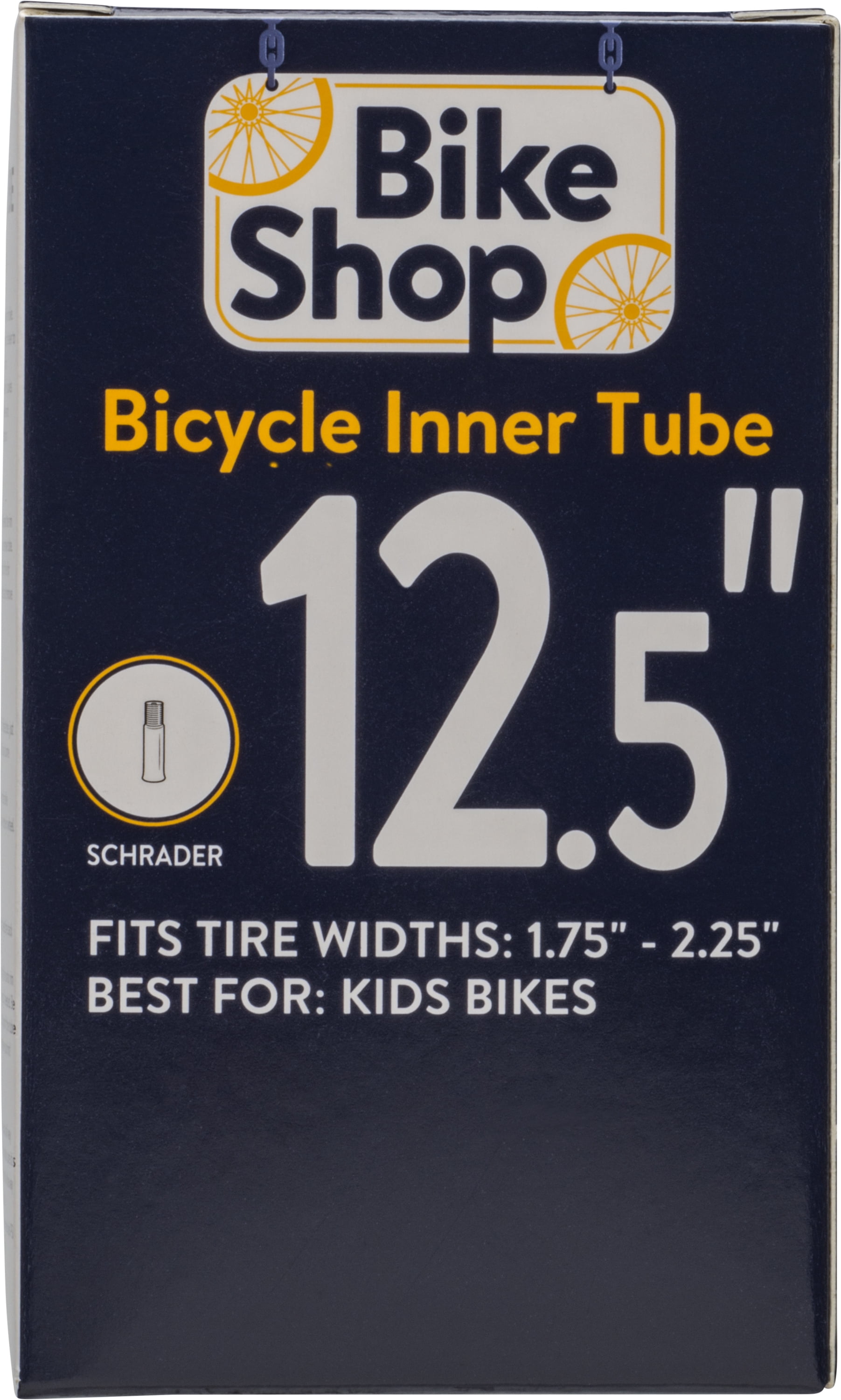Bike Shop Bicycle Inner Tube, Schrader Valve, 12.5 x 1.75-2.25