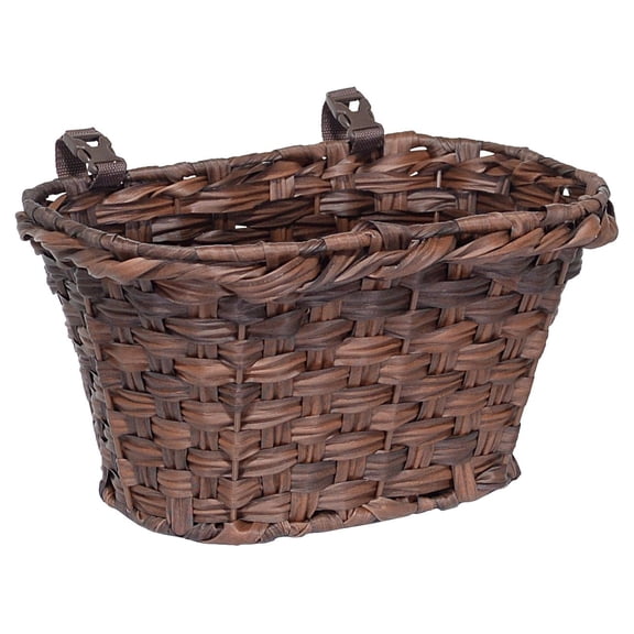 Bike Shop Woven Bike Basket with Straps, Brown