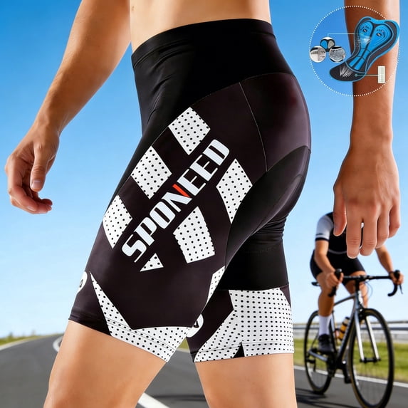 Bike Shorts for Men Padded Road Cycling Pants Bicycle Riding Shorts White L