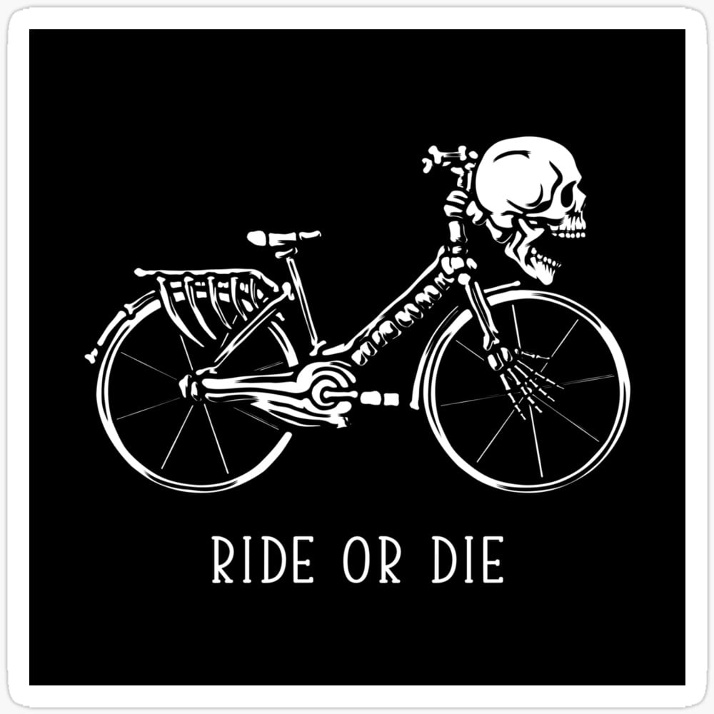 Skeleton Ride Decal Bike Skeleton Sticker Phone Decal Water Bottle Stickers Car Decals ...