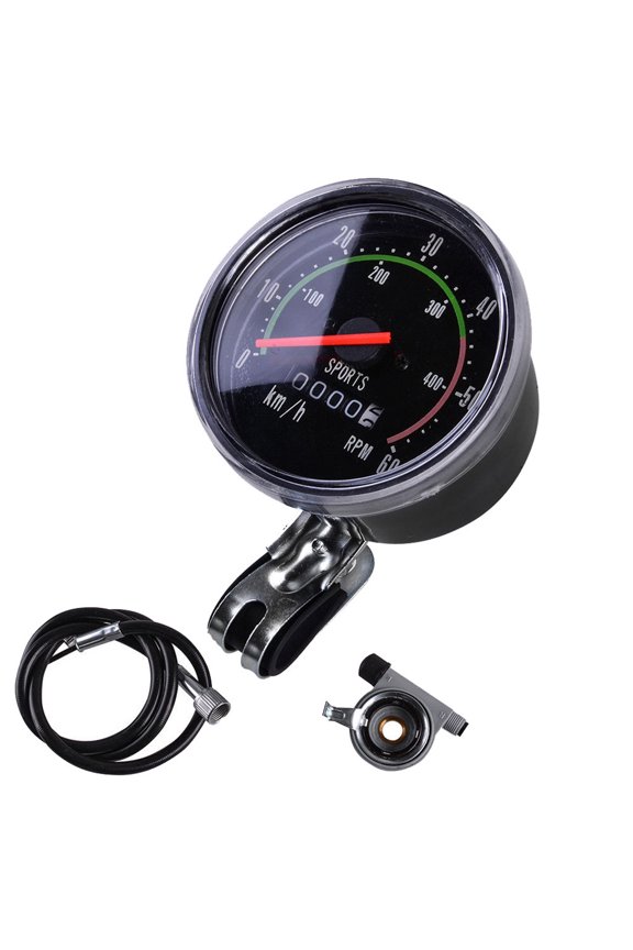 Bike Speedometer, Mechanical Analog Odometer Old School Style Bicycle Computer Code Table Aluminum Alloy Stopwatch Cyclocomputer Accessories