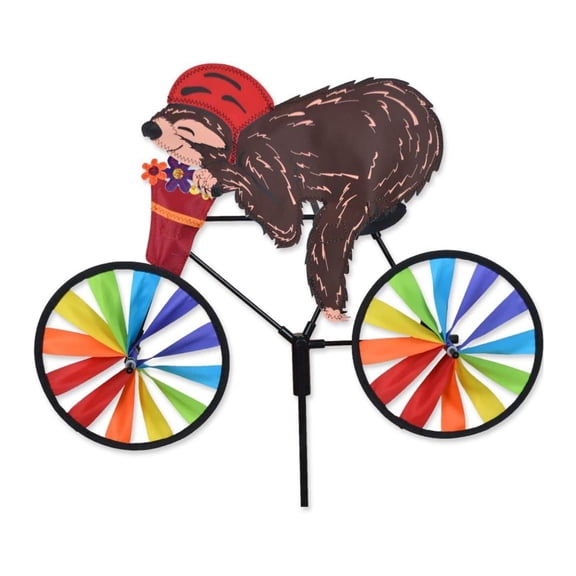 Bike Spinner 20" Adorable Lazy Design, Weather-Resistant Outdoor Decor, for Patios, Yards, and Gardens - Eye-Catching Wind Spinner with Rotating Wheels