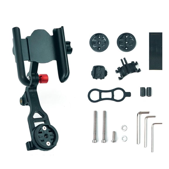 Bike Stem Mount Phone Holder For 4.7-7 Inch Phones Computer Mount aluminum Alloy For Garmin For Bryton For Wahoo For Cateye Adapters Headlight Clamp Black