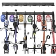 thumbnail image 1 of Bike Storage Rack, Wall Mount Bicycle Rack Vertical Bike Hanger for Garage, Home, 6 Bike Racks & 6 Helmet Hooks, Holds Up To 660lbs, 1 of 7