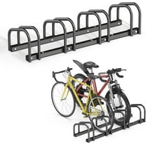 Bike Storage Rack for Garage, 4 Bikes Floor Bike Stand, Bicycle Parking Holder Stand for Indoor/Outdoor, Fit 22-28" Wheel Tire Width 2.1"
