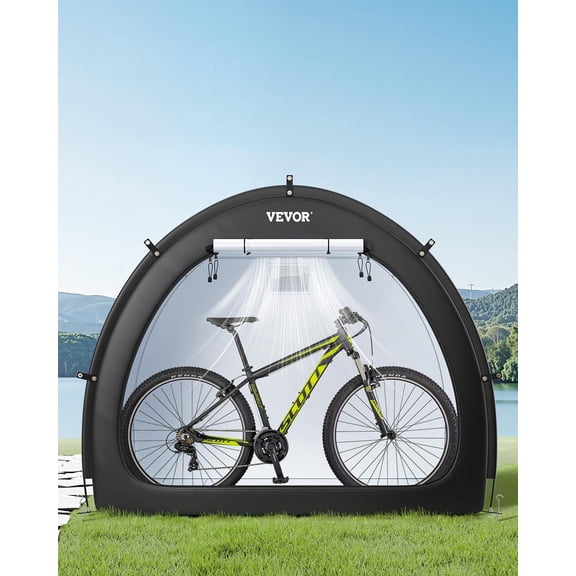 Bike Storage Tent, 4 to 5 Bikes, Outdoor Spacious Bike Storage Tent with Ventilated Window, Waterproof Fan-Shaped Bike Tent with High Strength Fiberglass & Dual Zippers, Fit for Bicycle