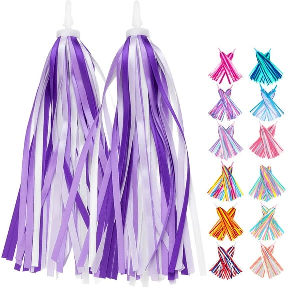 Bike Streamers Bike Tassels for Kids 1 Pair, Kids Bike Accessories Scooter Bicycle Tricycle Handlebar Streamers Handle Bar Grips Accessories for Girls and Boys