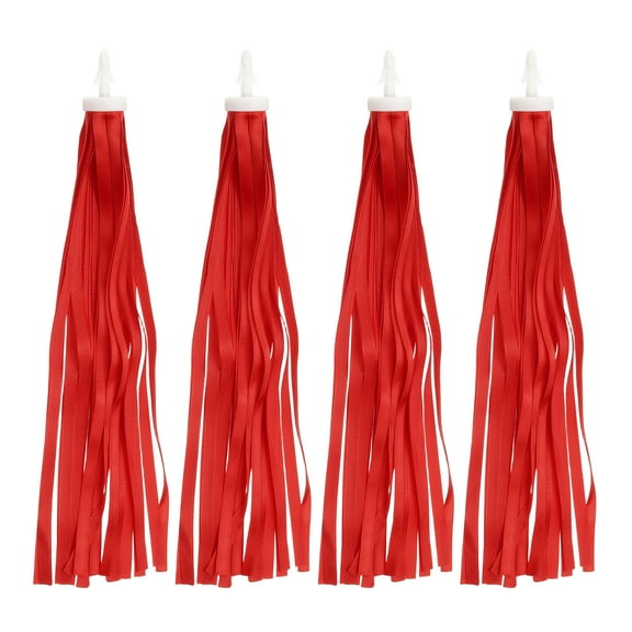 Uxcell Bike Streamers, Colorful Scooter Handlebar Tassels Grips Ribbon Accessories Decorations for Tricycle Handles Red