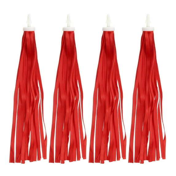 Uxcell Bike Streamers, Colorful Scooter Handlebar Tassels Grips Ribbon Accessories Decorations for Tricycle Handles Red