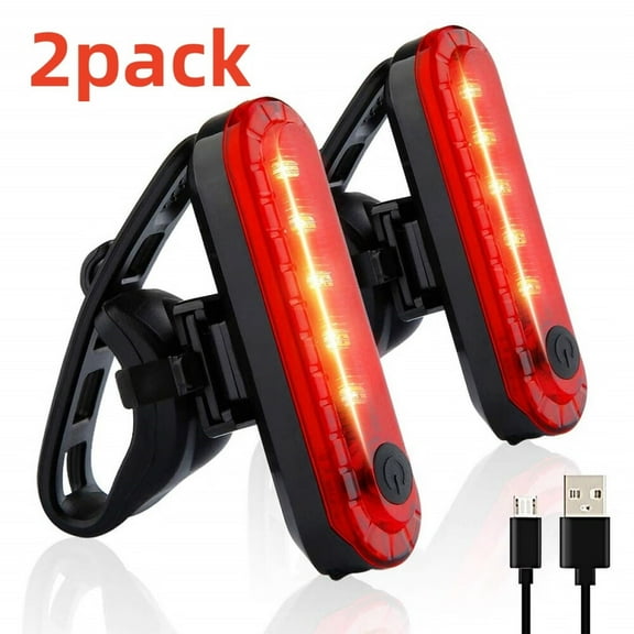 Bike Tail Light Rechargeable 2 Pack,Rear Red Bike Light for Night Riding,Back Bicycle Taillights with Great Battery Life,Easy to Install On Any Bike Trailer or Helmet