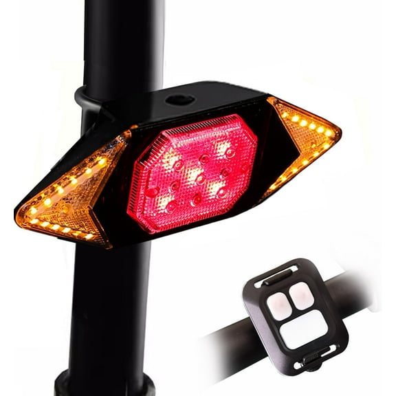 Bike Tail Light with Turn&Brake Signals, Wireless Remote Control Waterproof Bicycle Rear Light Back USB Rechargeable Ultra Bright Safety Warning Cycling Taillight for Night MTB Road Accessories