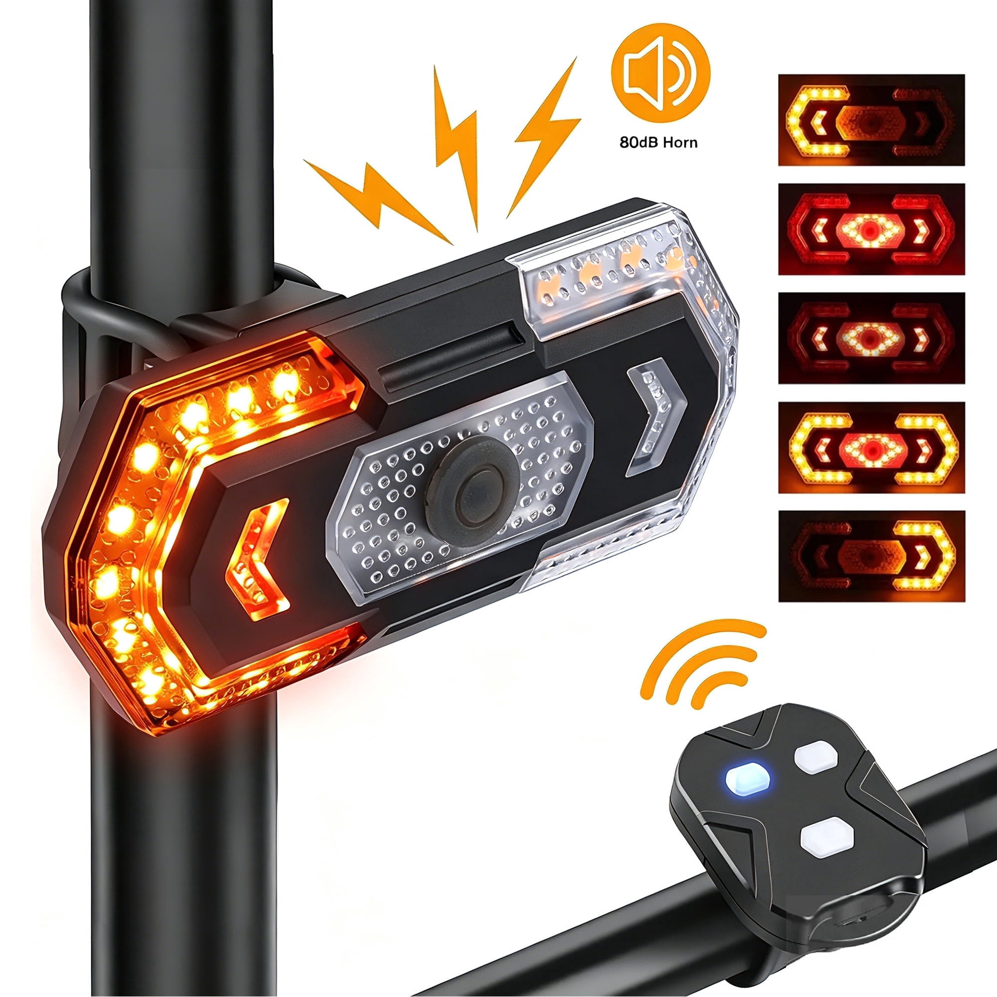 Bike Turn Signals with Speaker, Rear Bike Light Remote Control, Bicycle ...