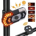 thumbnail image 1 of Bike Turn Signals with Speaker, Rear Bike Light Remote Control, Bicycle Back Blinker USB Rechargeable, IPX4 Waterproof, 5 Flashing Modes, 80dB, Ultra Bright Warning Cycling Tail Light for Night, 1 of 8