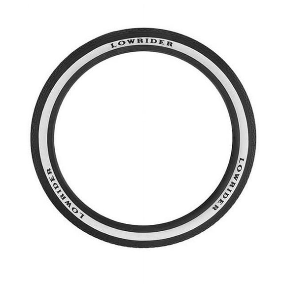 Bike Tire 24 x 2.125 Black/White Side Wall Lowrider Raised Letter HF-120A.