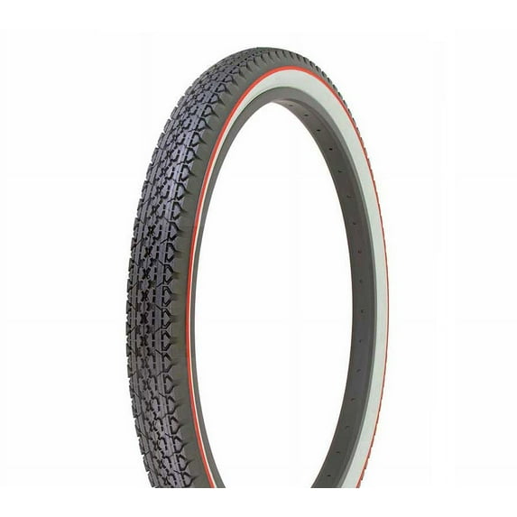 Bike Tire, Bicycle Tire Duro 26 x 2.125 Black/White Side Wall Red Line HF-133. 26" Heavy Duty Diamond Tire 26 inch by 2.215 inch.