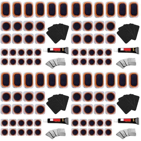 Bike Tire Kits Inner Tube Puncture Patch Kits 24 PCS Vulcanizing Metal Rasp For Inflatable Dinghies ATVs BMX And Motorcycles