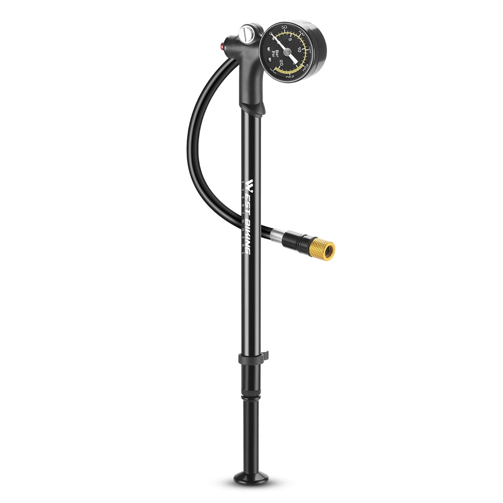 Bike Tire Pump with Gauge, Portable Front Fork Pump for High Pressure