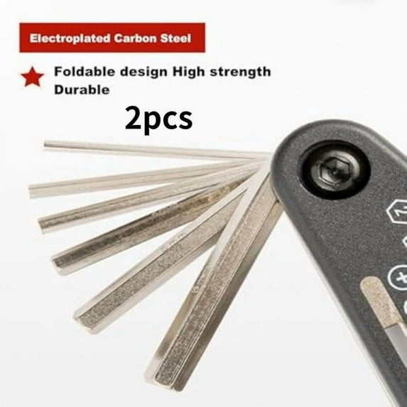 OFEFE 2pcs 16-in-1 Bike Multitool Kit - Professional Bicycle Repair Tool Set with Allen Keys, Screwdrivers & Wrenches, Foldable Mountain Bike Maintenance Kit for Road & MTB Emergency Repairs (Black)