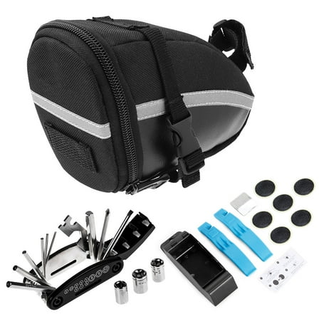 Bike Tool Saddle Bag Cycling Seat Pack 16 in 1 Multi Function Tool Kit