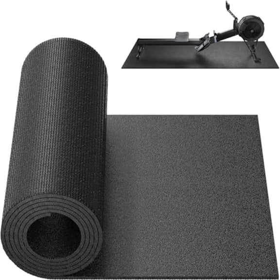 Bike Trainer Mat Compatible with Peloton Bike for Treadmill Row THK 6mm Under Mat Protect Hardwood Floor Carpet Trainer Accessory for Indoor Stationary Exercise Bicycle