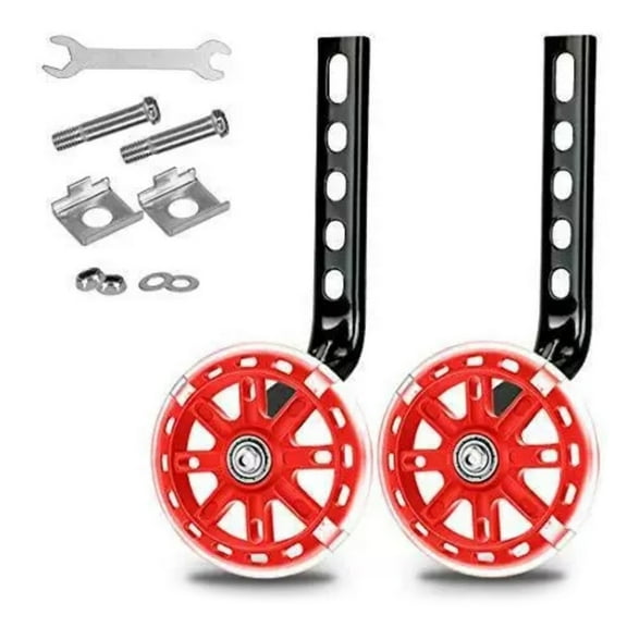 Bike Training Wheel Mute Flashing Wheel with Bicycles Stabilizer Mounted Kits for 12 14 16 18 20 inch Single Speed Bike