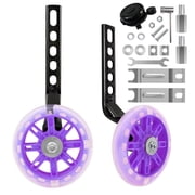 Bike Training Wheels Mute Flash Wheels with Adjustable Bicycle Stabilizer Mounted Kit Compatible for 12 14 16 18 20 inch Single Speed Bike