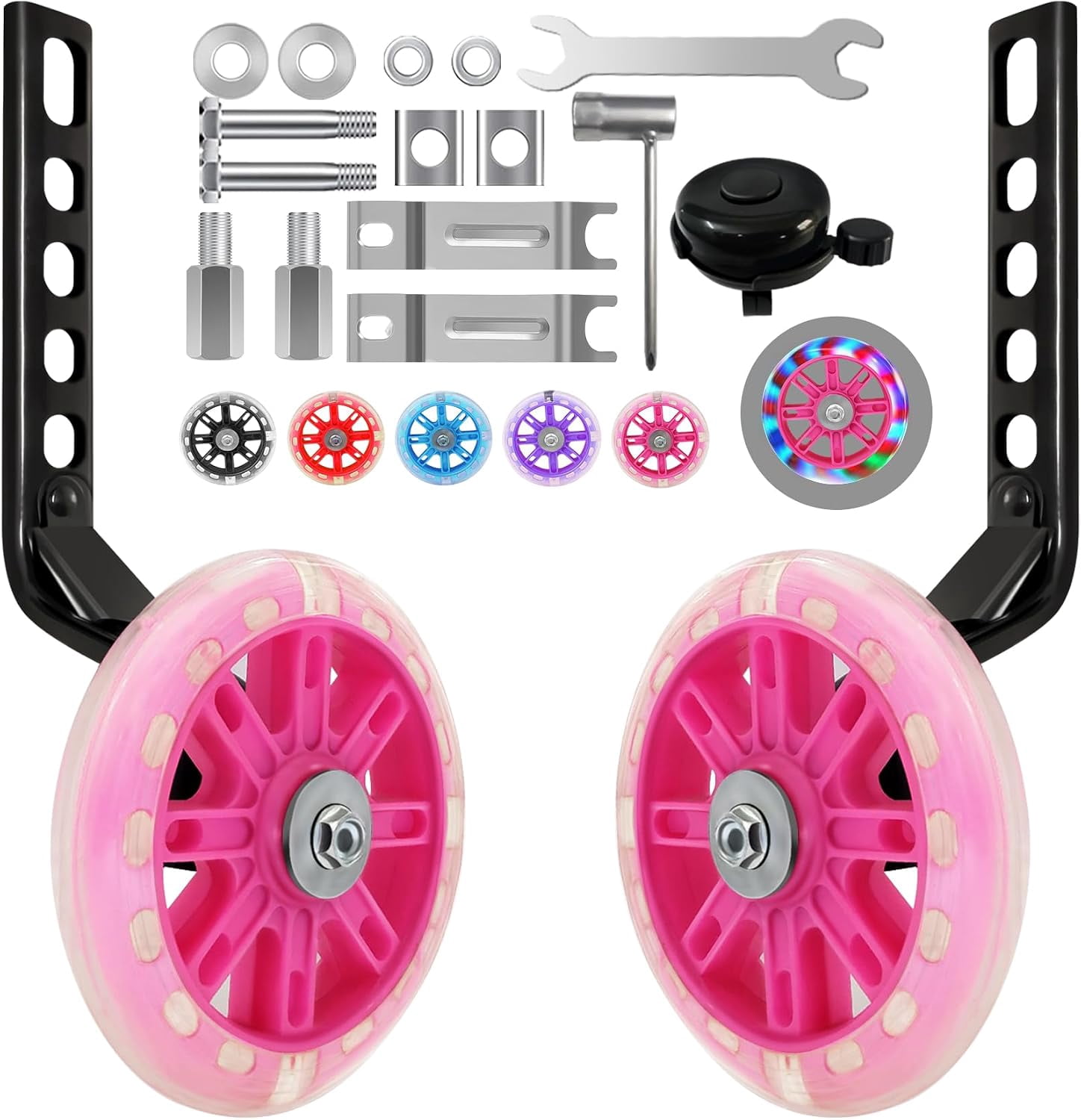 Bike Training Wheels, Taotique Mute Flash Wheels with Adjustable ...