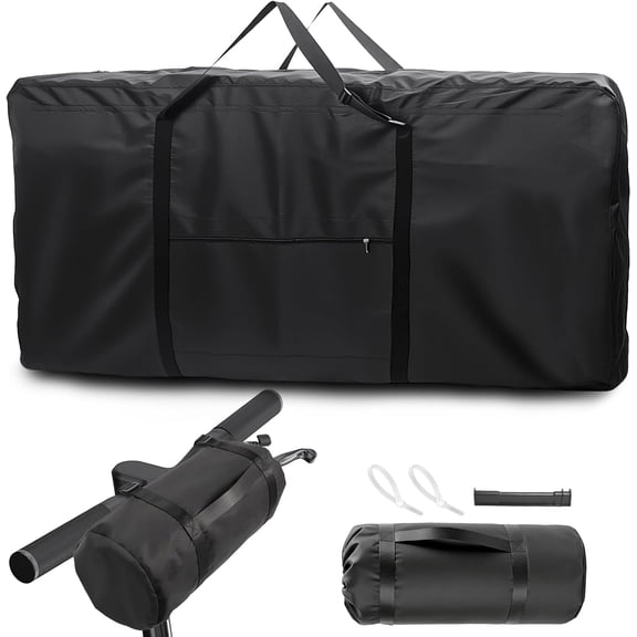 Bike Travel Bag with Fillable Anti-Collision Compartment, Heavy Duty Double-Layer 1200D Nylon Transport Case, Large Airplane Storage Carrier for 26-29 Inch Mountain and 700C Road Bicycles