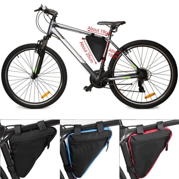 Bike Triangle Frame Bag Bicycle Cycling Triangle Top Tube Front Pouch Saddle Bag Black