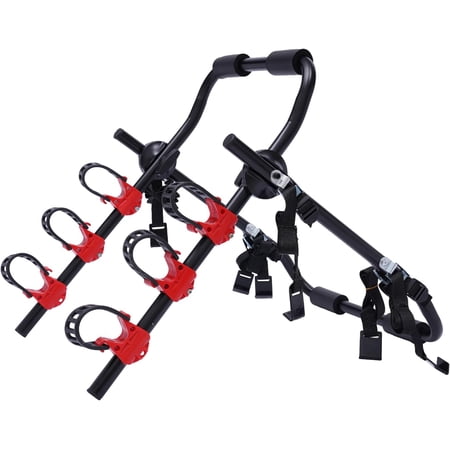 Bike Trunk Mount Rack, Deluxe 3 Bike Carrier Rack, Universal Bicycle Carrier, Foldable Car Bike Rack Trunk Bike Rack, 44.1lbs Load Capacity, for Cars Trucks SUV Minivans