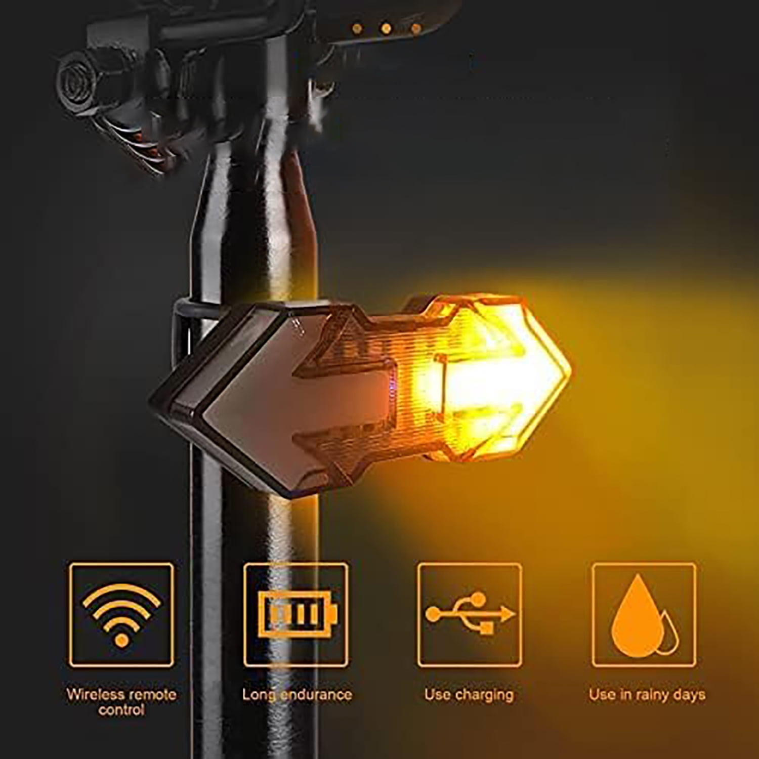 Bike Turn Signals, Bright Bicycle Turn Signals Front Back, Wireless