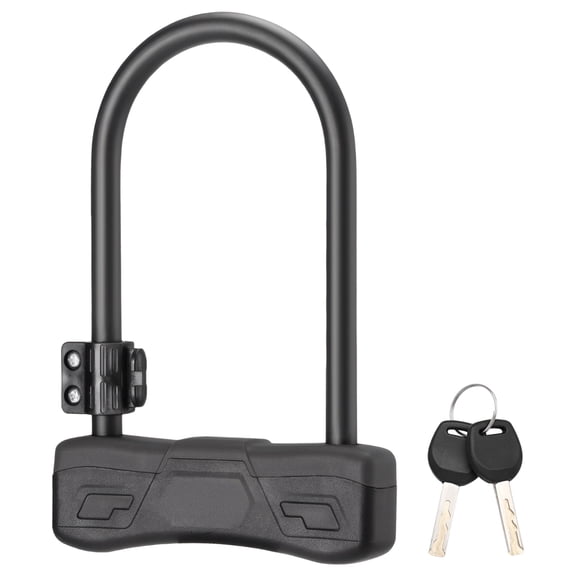 Bike U Lock, 9.8 x 6.5 in / 25 x 16.5 cm Heavy Duty Bike Lock with Alloy Steel Body, Dual Opening, and 2 Keys, Anti-Theft Motorcycle U Lock for Bicycles, E-Bikes, and Motorcycles