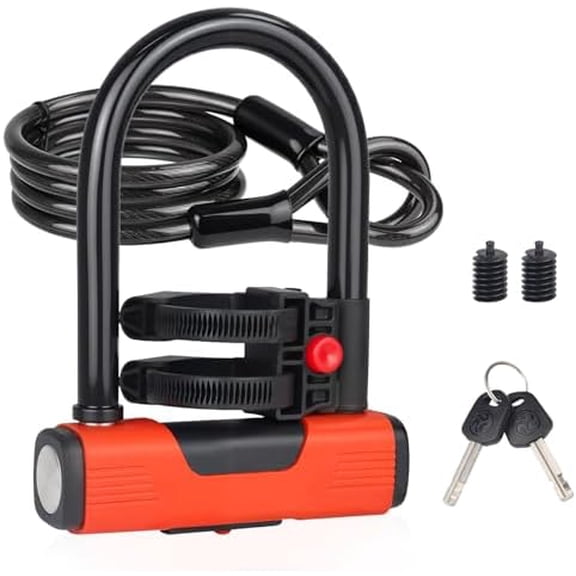 Bike U-Lock  High-Security Steel Cable, Bolt Cutter & Hydraulic Resistant, Easy Locking System for Bicycles, Motorcycles, Scooters  Includes 3 Keys$$Sport & Recreation Other