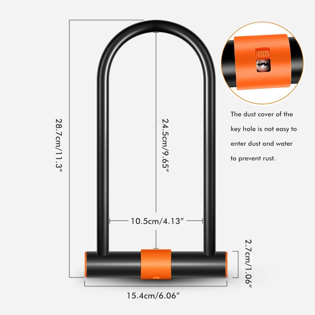 Bike U Lock with Anti Theft Steel Cable Bike Lock Mounting Bracket for