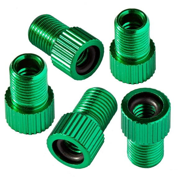 Bike Valve Transformer, Presta To Schrader Adapter For Quick Inflate Tire With Standard Pump Or Air Compressor, Easy To Install, Durable Build With Precision Threads, 5 Green
