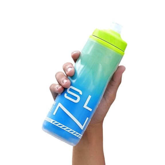 Bike Water Bottle 610ml, 4 Layer Insulation & Leakproof Design, with Anti-Slip Grooves for Secure Grip