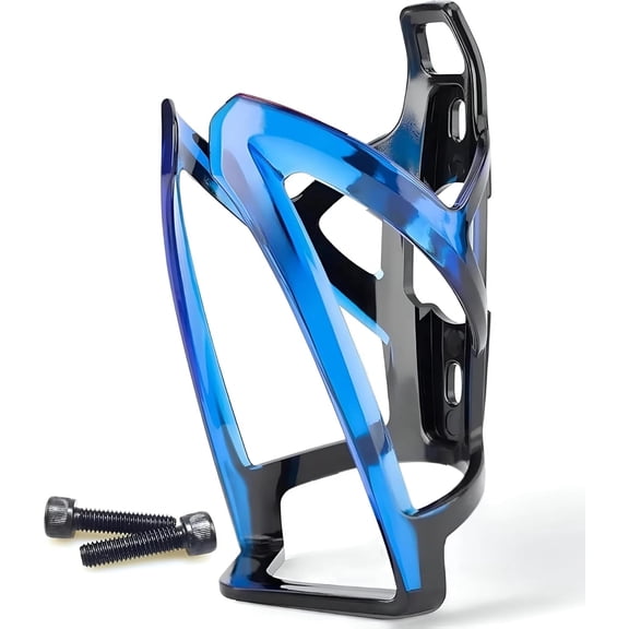 Bike Water Bottle Cage - Lightweight Cycling Bottle Holder with Mounting Screws, Easy Install for Road/Mountain Bikes ( Blue-Black )