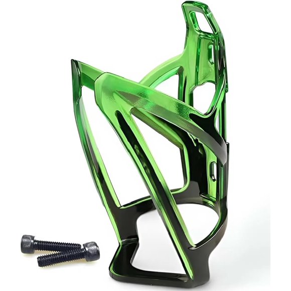 Bike Water Bottle Cage - Lightweight Cycling Bottle Holder with Mounting Screws, Easy Install for Road/Mountain Bikes ( Green-Black )