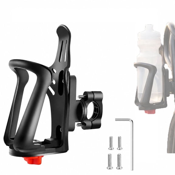 Bike Water Bottle Holder, Beverage Cage for Handlebar & Frame, Fits 2.17-3.35" Bottles with Mounting Screws