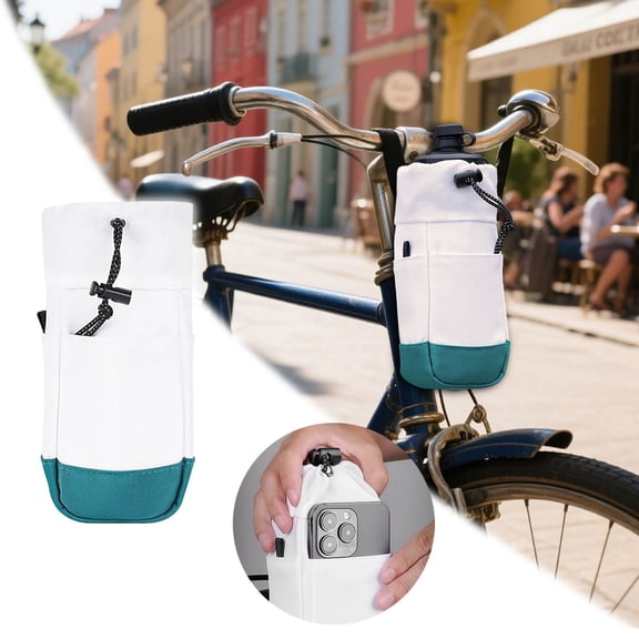 Bike Water Bottle Holder Cycling Accessories Insulated Cooler Pouch Handlebar Mount Storage Bag For Road Bikes Adults Kids 20cm10cm