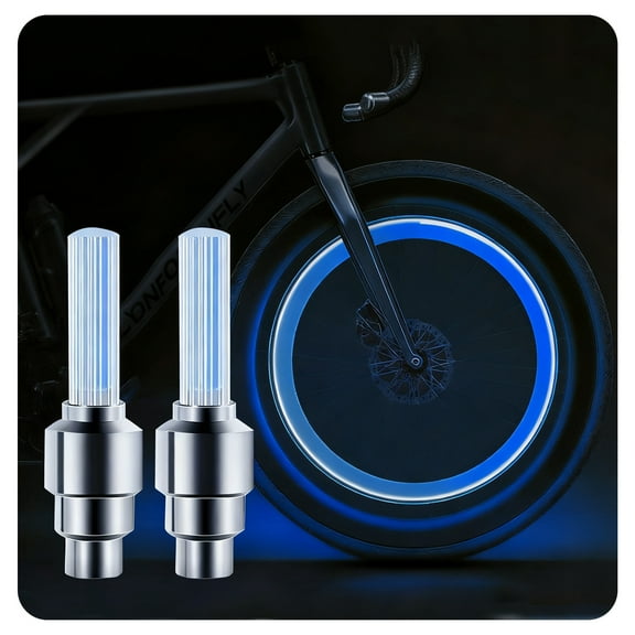 Bike Wheel Lights,2-Pack Valve Stem Lights,Waterproof LED Spoke Lights for Night Riding,Bicycle Tire Lights for Adult Mountain Bike Safety Accessories