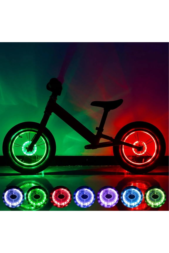 Bike Wheel Lights LED Spoke Light USB Rechargeable 7 Colors 15 Modes Motion Sensor Waterproof for Kids Bicycle Night Riding Safety Decoration and Easy Installation No Tools Required