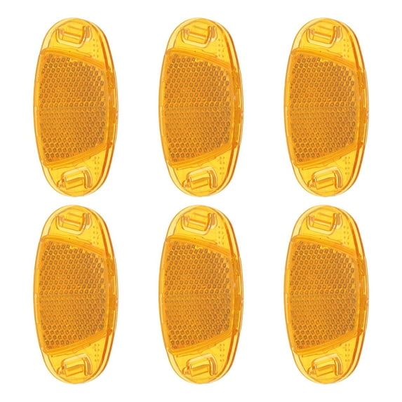 Uxcell 6 Pcs Oval Rear Reflectors Bike Wheel Rim Reflective Warning Reflector Orange