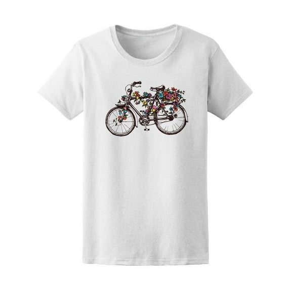 Bike With Flowers Tee Women's -Image by Shutterstock